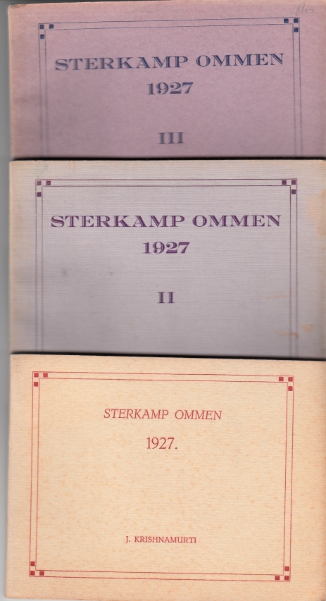 Krishnamurti, J. Sterkamp Ommen 1927: Vol: I,II,III