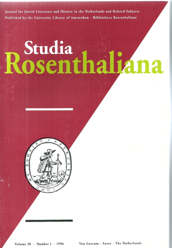 Studia Rosenthaliana Volume 30- Nr. 1- 1996