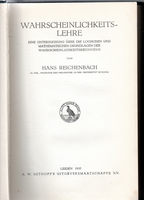 Reichenbach, Hans Wahrscheinlichkeitslehre