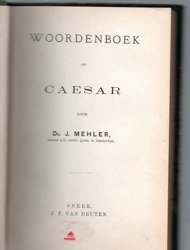 Mehler, dr. J. Woordenboek op Caesar