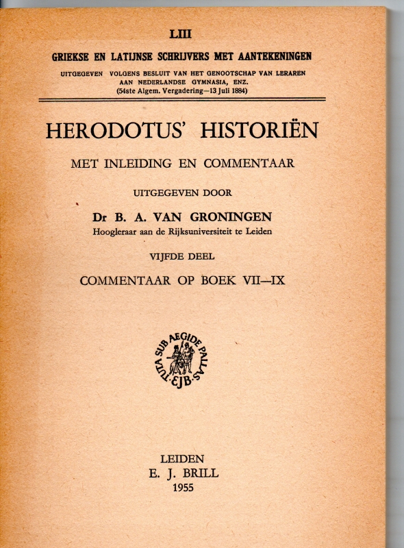 Herodotus Historiën in 3 delen + 2 delen inleiding.