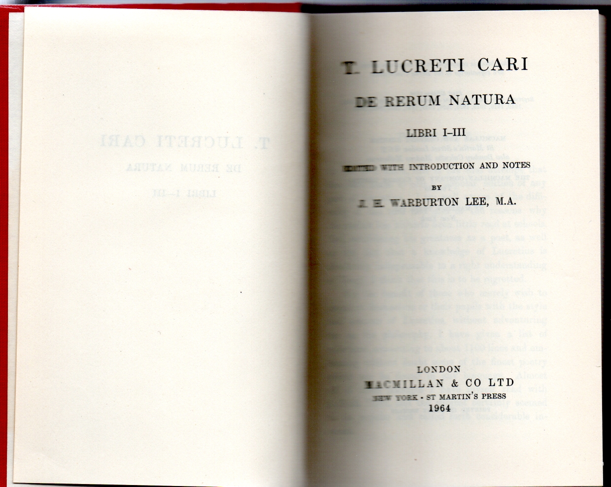 Lucreti Cari, T. De Rerum Natura Libri I-_III