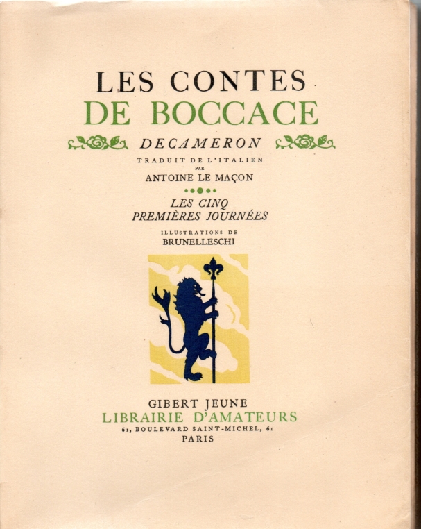 Boccace Les Contes de Boccace 2 vols.