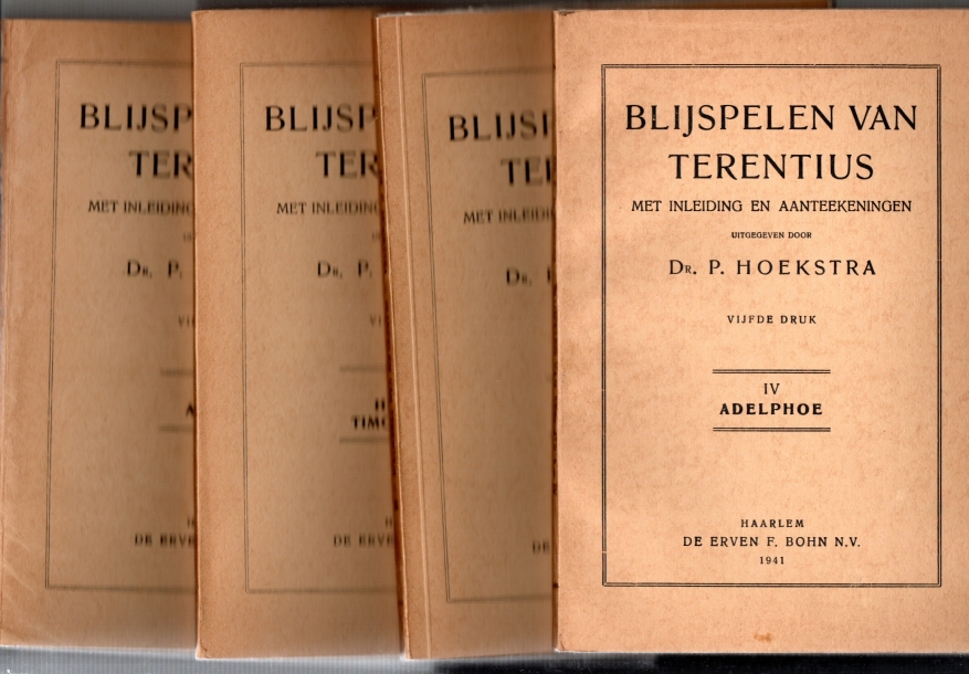 Terentius Blijspelen van terentius met inleiding en aanteekeningen Vol.1 t/m 4.