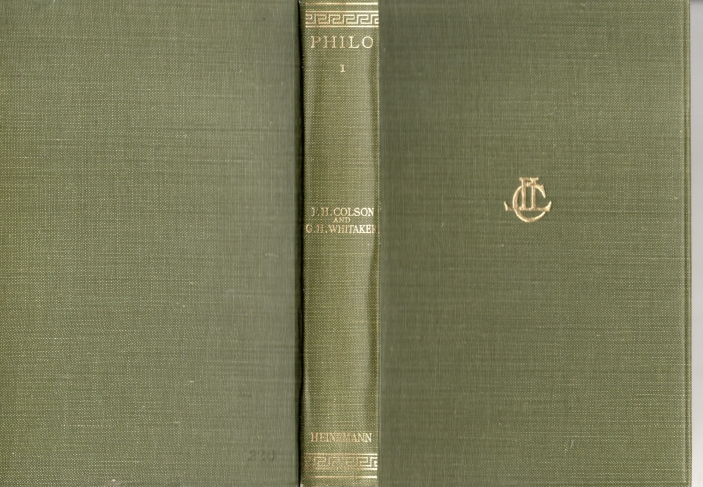 Philo ( Colson & Whitaker vertaling) PHILO. Volume I.