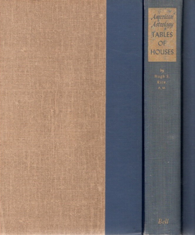Rice, Hugh S. American Astrology Tables of houses ( Placidus)