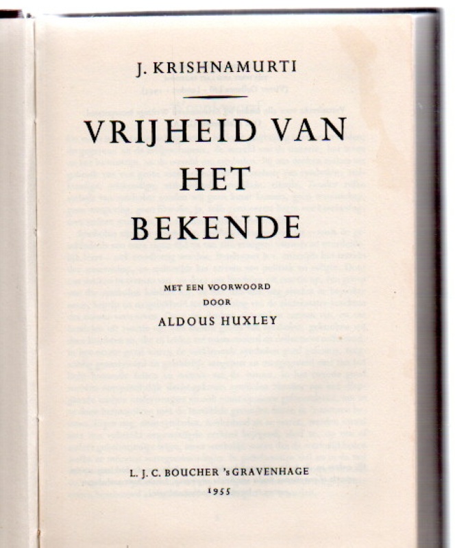 Krishnamurt, J. Vrijheid van het bekende
