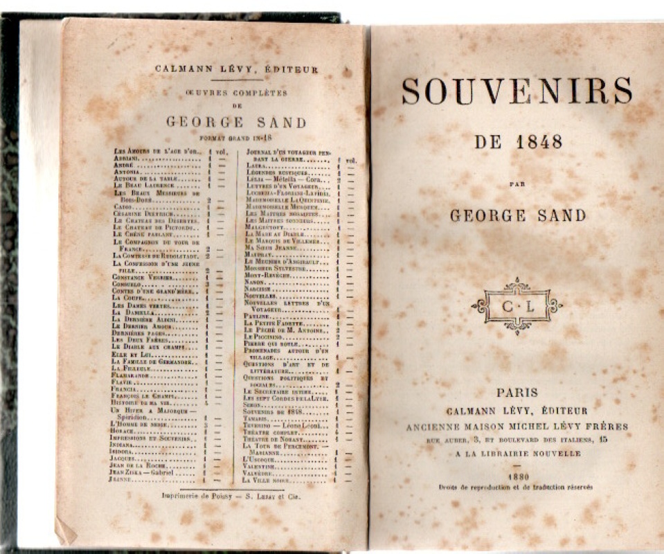 Sand, George Souvenirs de 1848