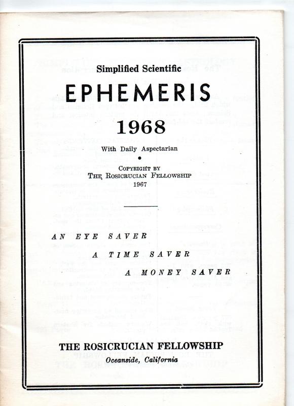 Simplified Scientific Ephemeris 1969 t/m 1979