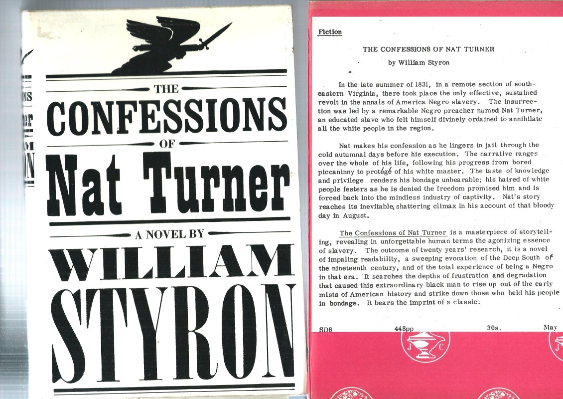 Styron, William The confessions of Nat Turner.